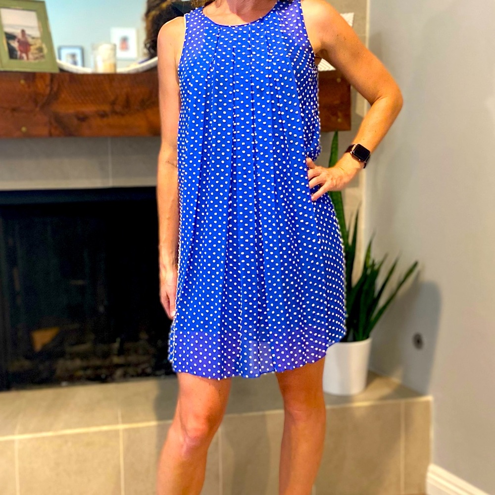 Anthropologie-True Blue Swing Dress
